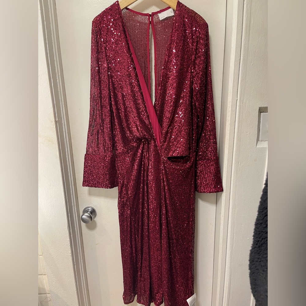 ASOS Cranberry sequins midi dress US12